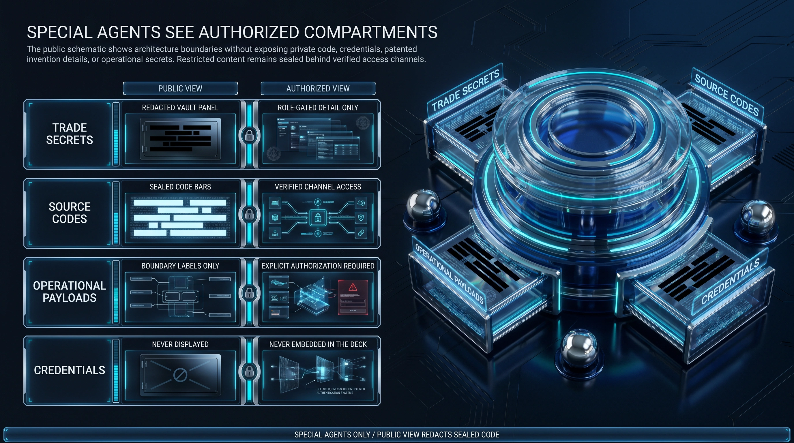 Special Agents See Authorized Compartments schematic plate